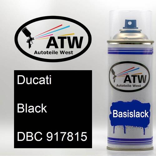 Ducati, Black, DBC 917815: 400ml Sprühdose, von ATW Autoteile West.